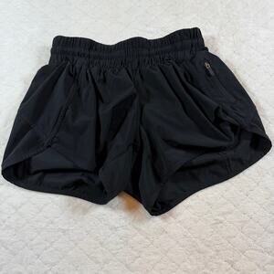 Lululemon Lined Tracker Short V 4" Black W7AZ2S - size 6